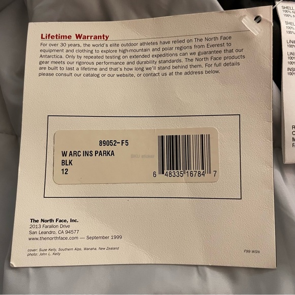 Vintage 1999 North Face Winter Coat Jacket Arc Parka Size 12 NWT - Picture 10 of 15